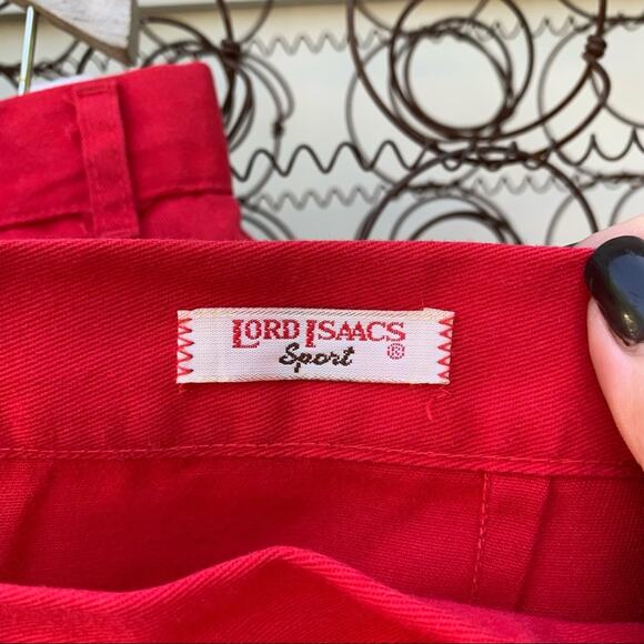 Vintage 90s Lord Isaac’s Sport red high rise wide leg shorts - Picture 6 of 6